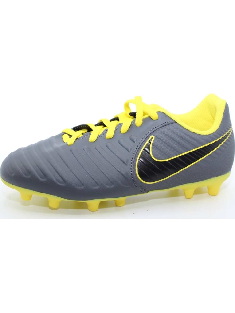 NIB Nike Tiempo JR LEGEND 7 Club FG Youth Soccer Cleats Shoes 3.5Y Gray & Yellow